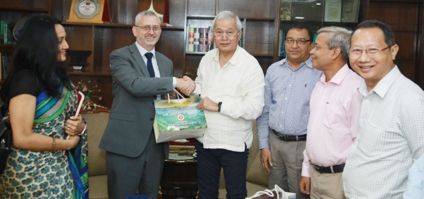 EU Ambassador made a courtesy call with CHT affairs Adviser Supradip Chakma